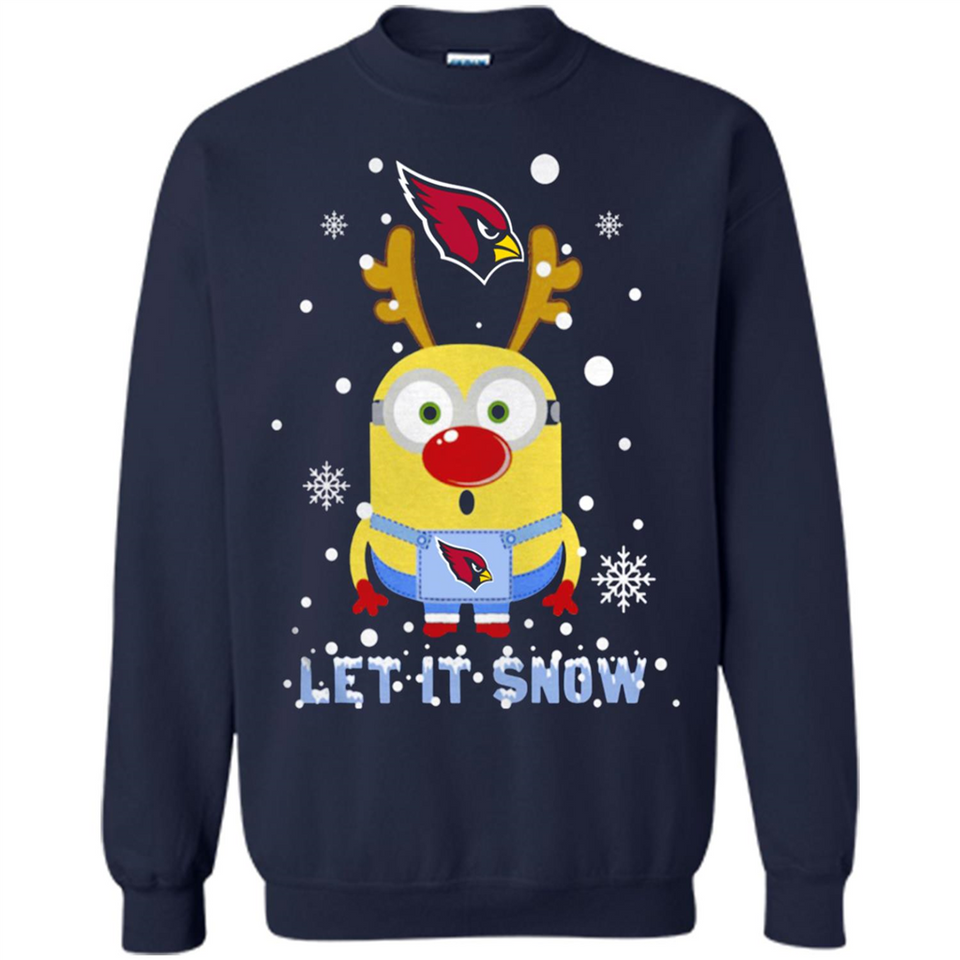 Minion Arizona Cardinals Ugly Christmas Sweater Let it Snow - Sweatshirt