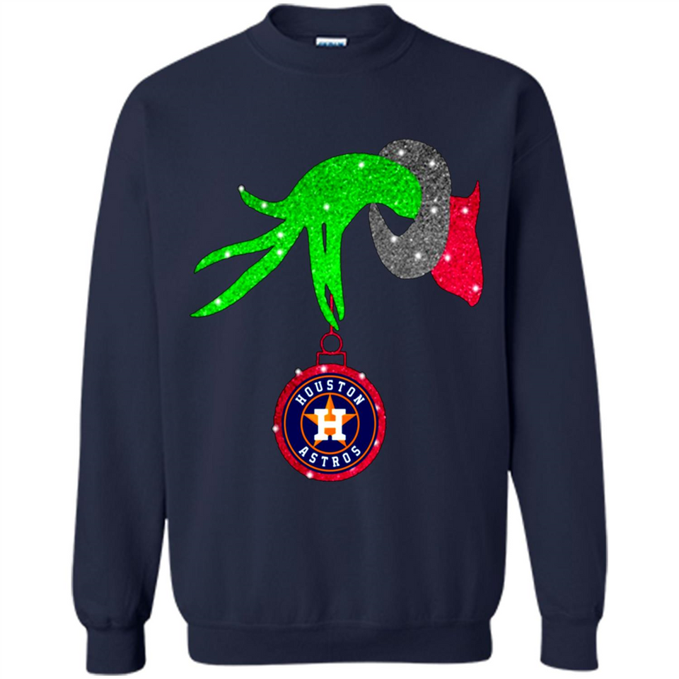GRINCH HAND HOLDING HOUSTON ASTROS GLITTER CHRISTMAS PINGPONG