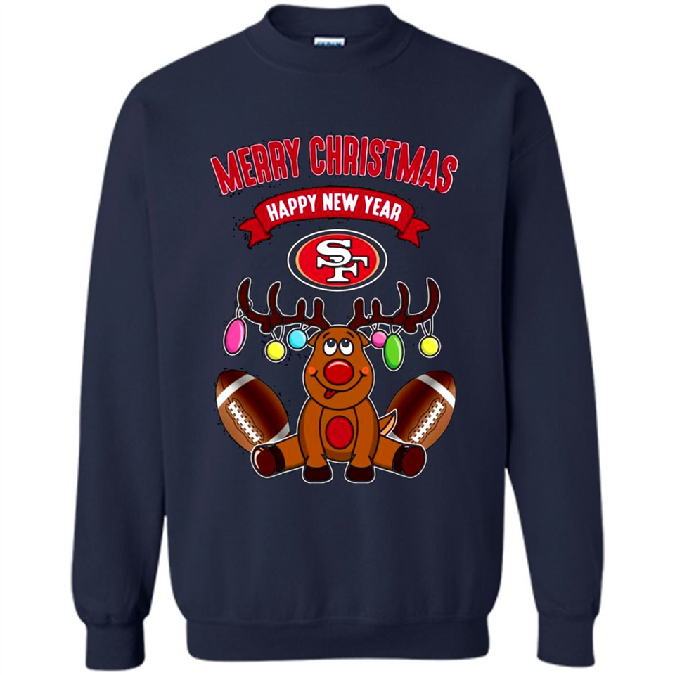 San Francisco 49ers NFL Reindeer Funny Merry Christmas And Happy New Year