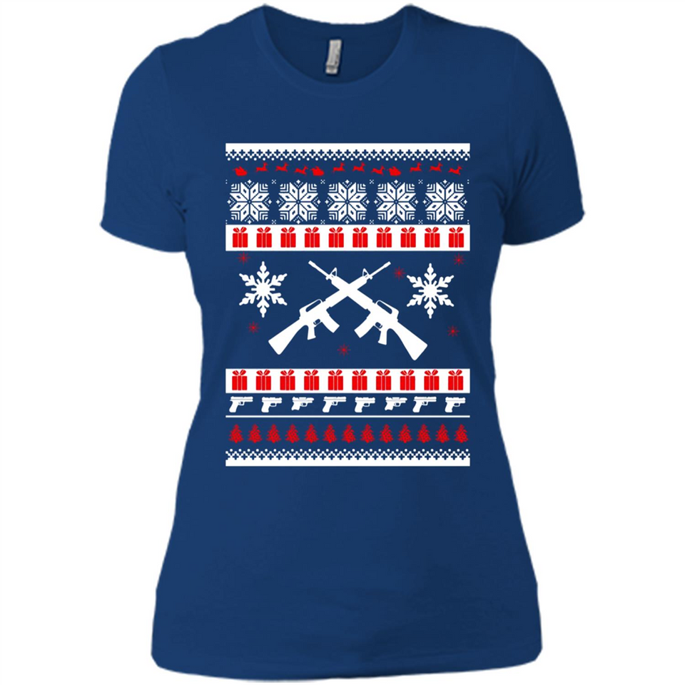 Rifle I Want Rifle Guns For Christmas ugly - Ladies' Boyfriend T-Shirt