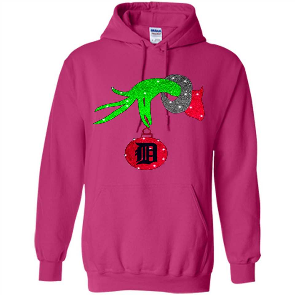 GRINCH HAND HOLDING DETROIT TIGERS GLITTER CHRISTMAS PINGPONG