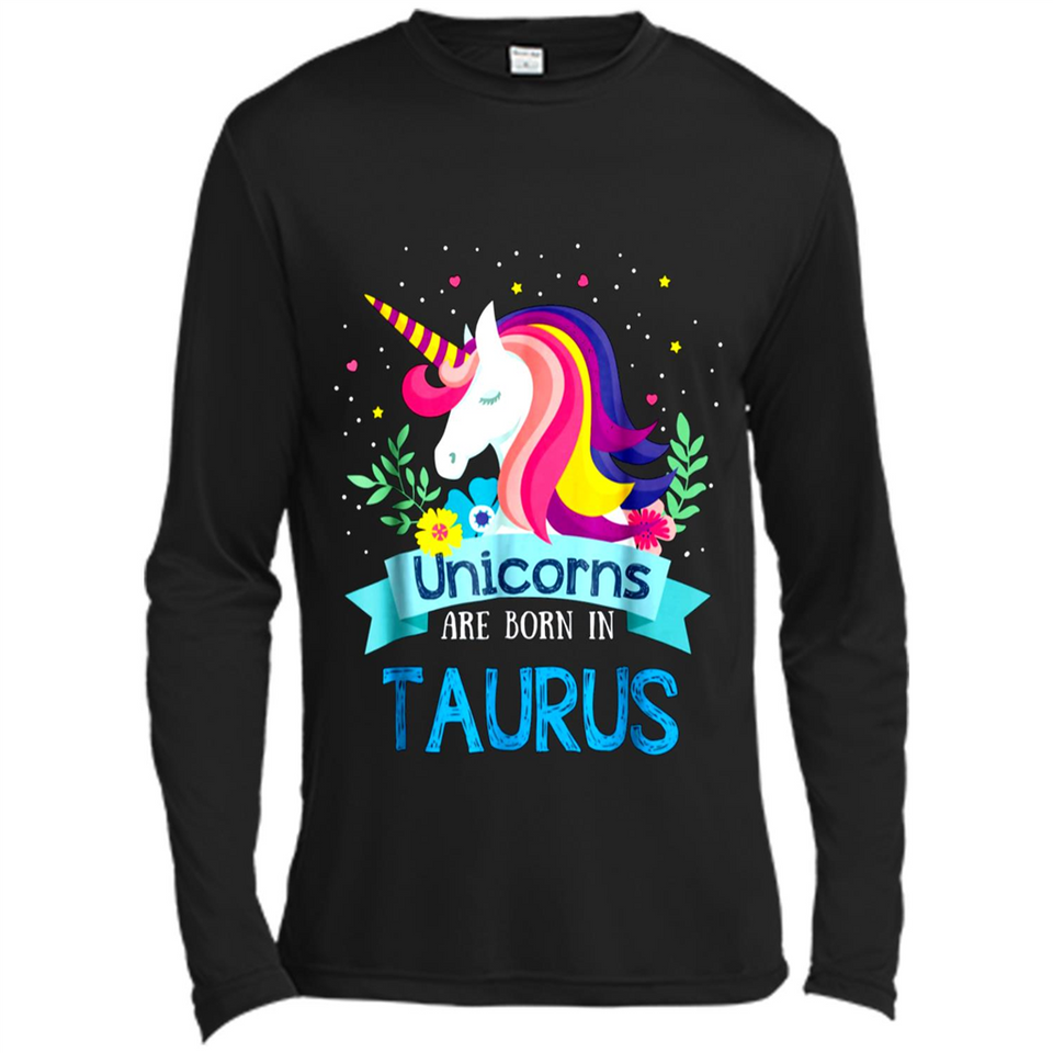 Unicorns are born in Taurus Birthday Rainbow Gift Ladies Custom