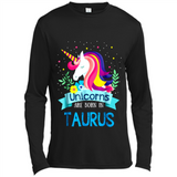 Unicorns are born in Taurus Birthday Rainbow Gift Ladies Custom