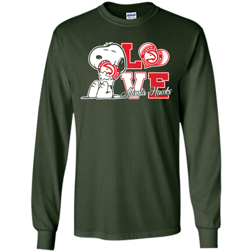 Snoopy loves NBA Atlanta Hawks - Long Sleeve T-Shirt