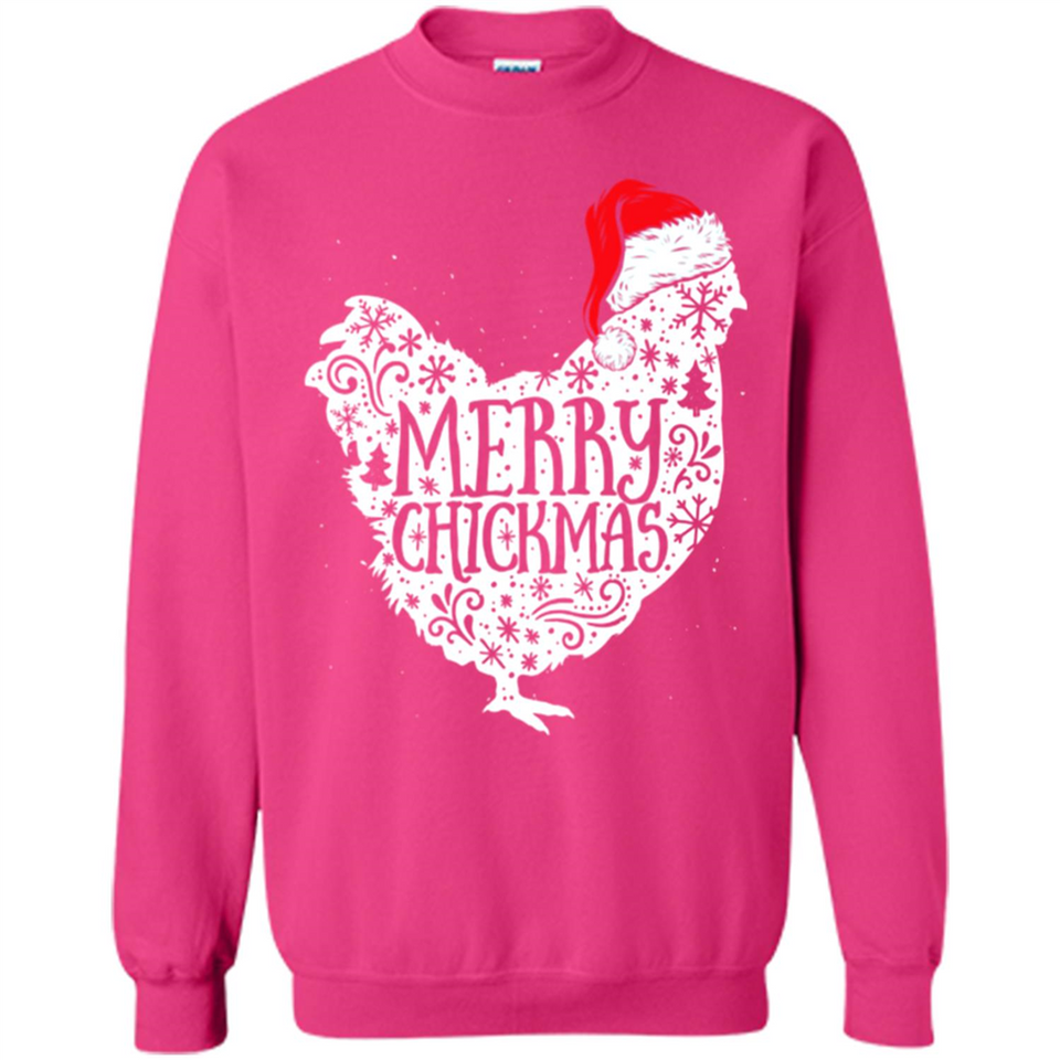 Chicken Christmas T Shirt Merry Chickmas Santa Claus Gifts - Sweatshirt
