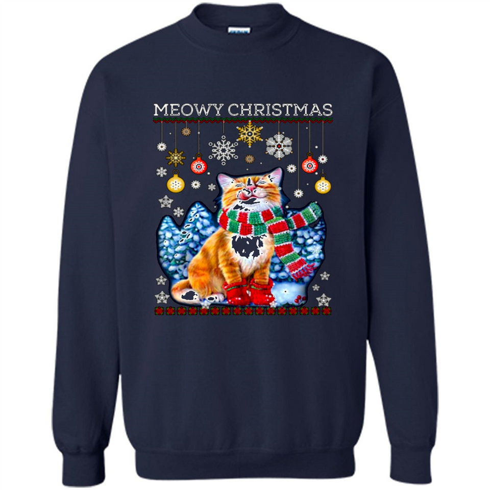 Meowy Christmas Ugly Funny Cats Lover PINGPONG