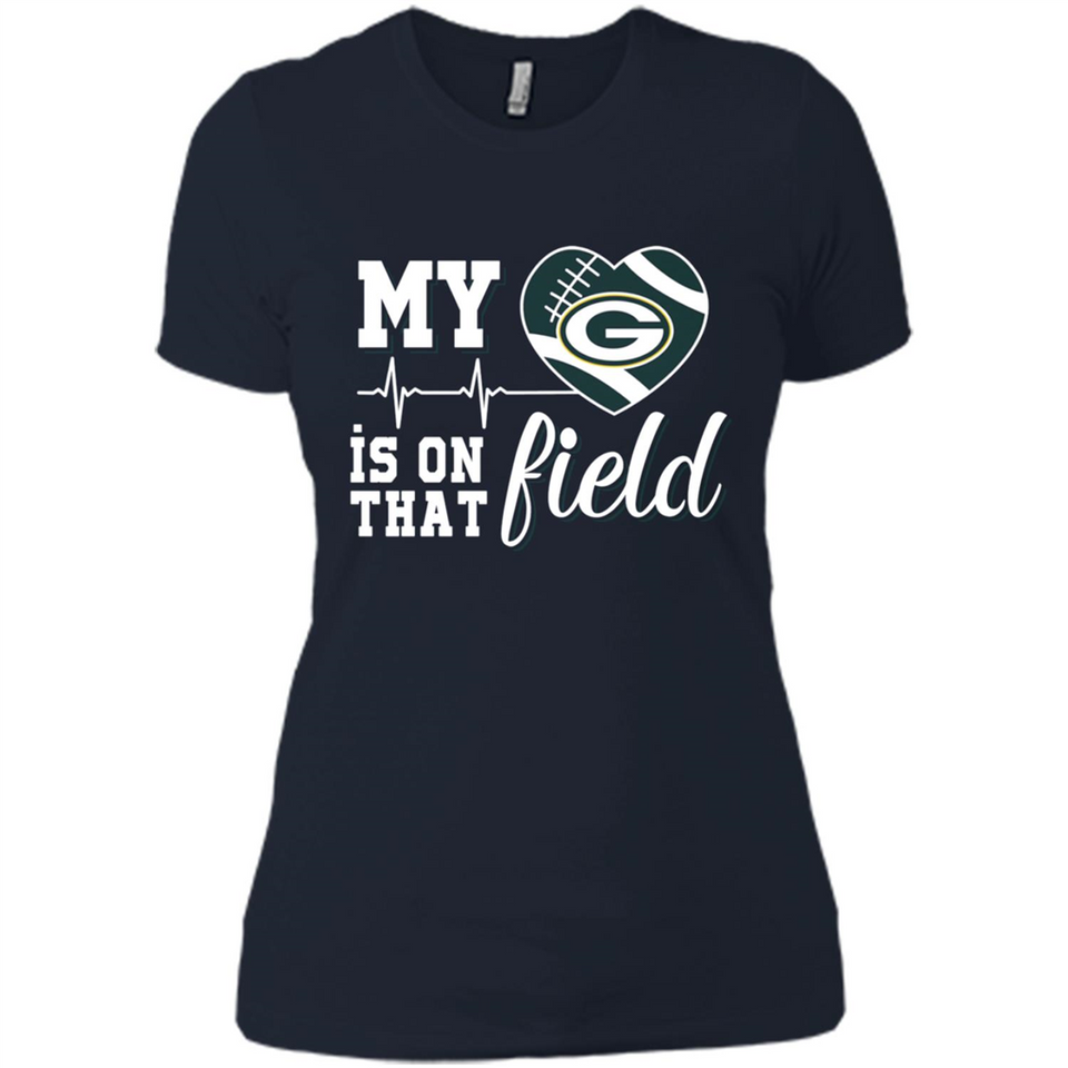 Green Bay Packers Football My Heart is on that Field - Ladies' Boyfriend T-Shirt