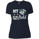 Green Bay Packers Football My Heart is on that Field - Ladies' Boyfriend T-Shirt