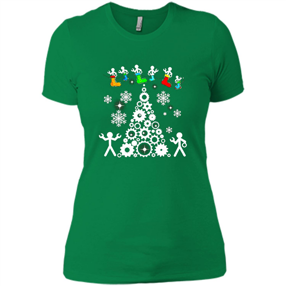 Funny Mechanics Ugly Christmas 2018 - Ladies' Boyfriend T-Shirt