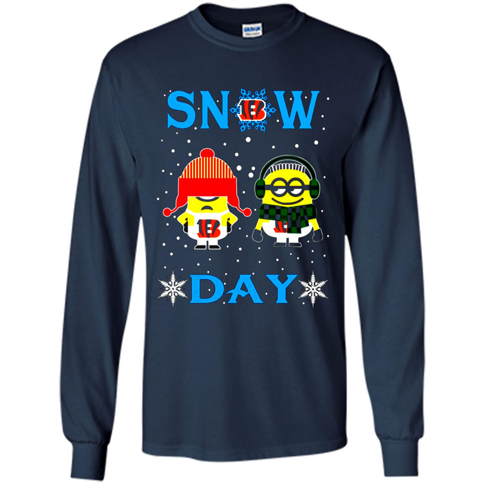 Snow Day Shirt For Cincinnati Bengals Vs Minion Fans pingpong
