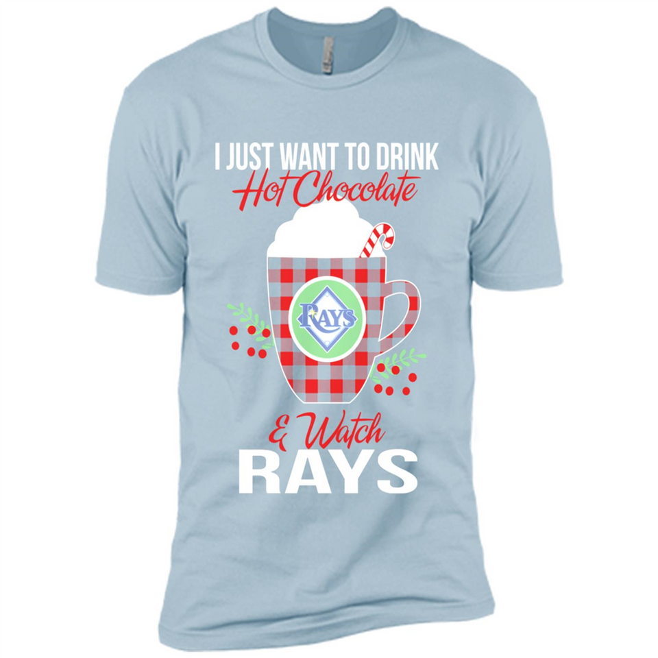 I Just Want To Drink Hot Chocolate & Watch Tampa Bay Rays Ugly Christmas Sweater PINGPONG