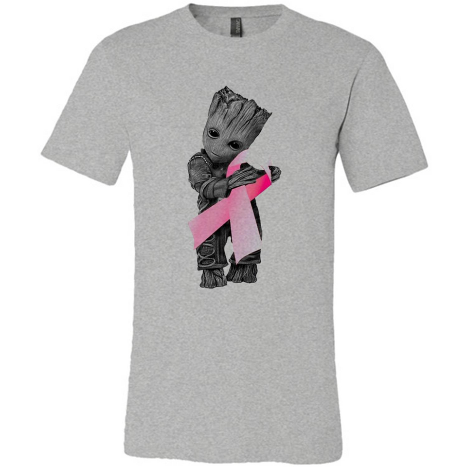 Groot Hug Breast Cancer - Canvas Unisex T-Shirt