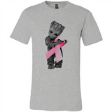 Groot Hug Breast Cancer - Canvas Unisex T-Shirt