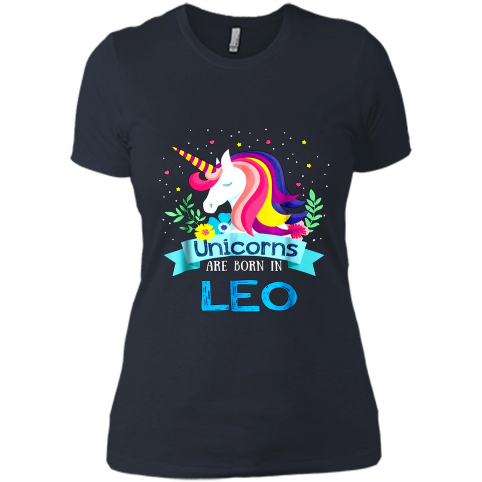 Unicorns are born in Leo Birthday Rainbow Gift Ladies Custom