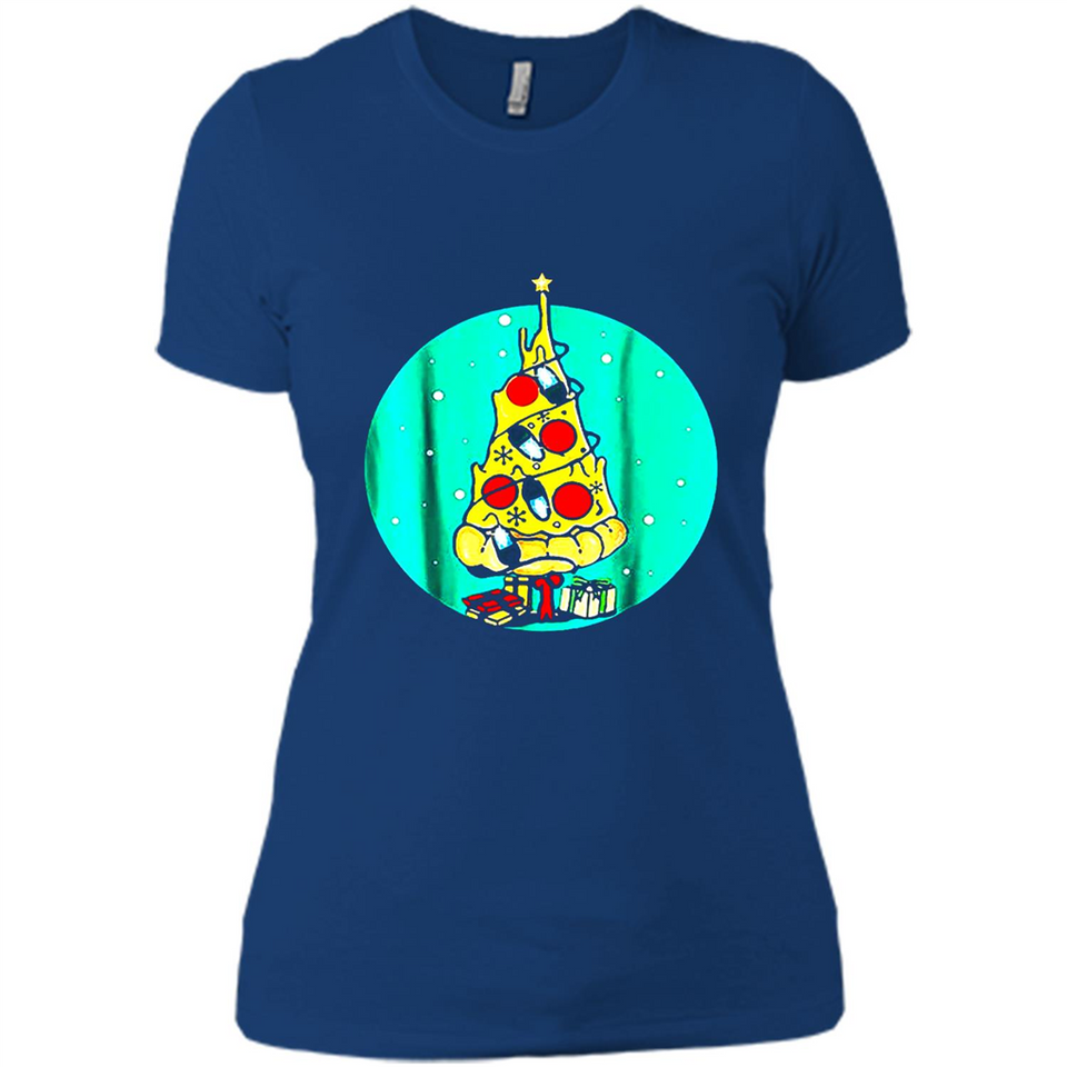 Funny Pizza Ugly Christmas Sweater Xmas Pizza Tree - Ladies' Boyfriend T-Shirt