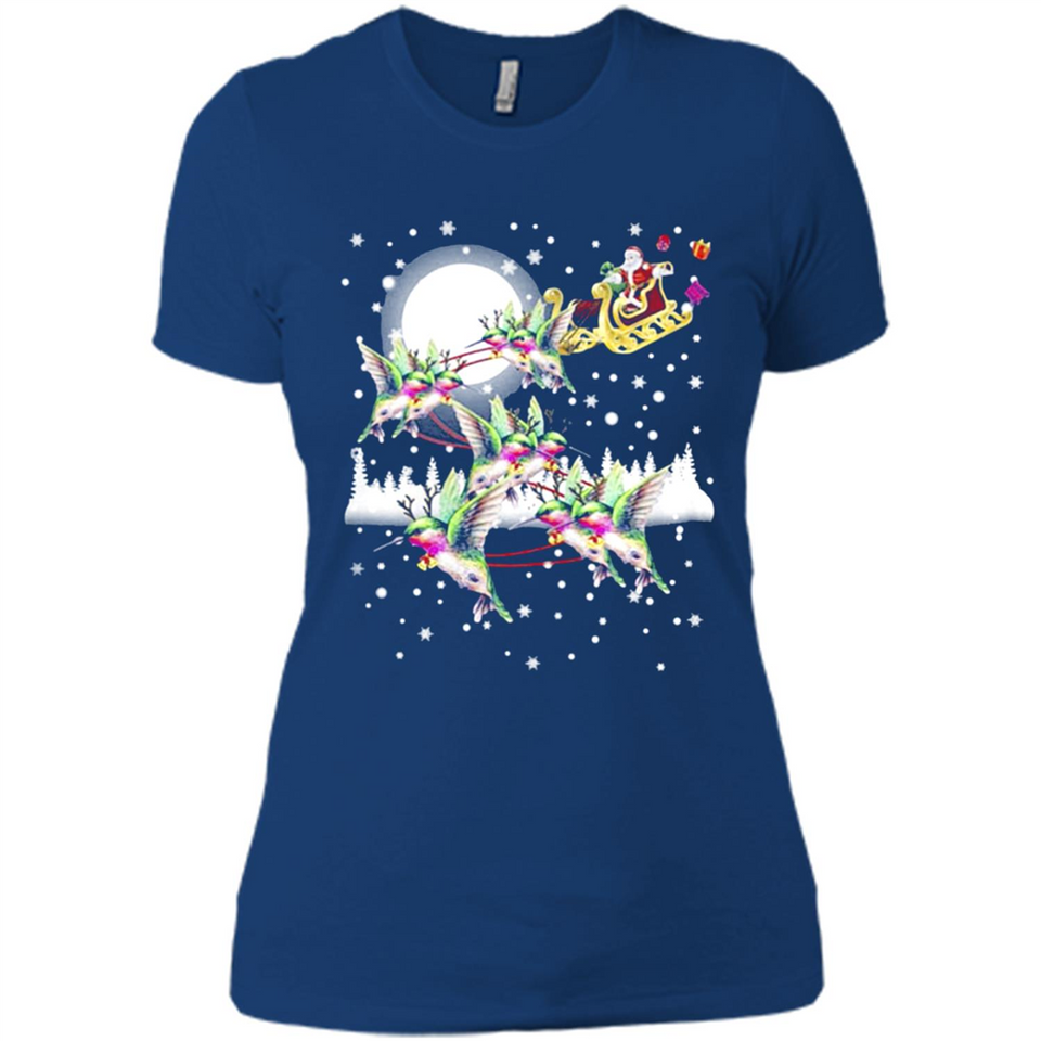 Hummingbird Santa Sleigh - Ladies' Boyfriend T-Shirt