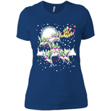 Hummingbird Santa Sleigh - Ladies' Boyfriend T-Shirt