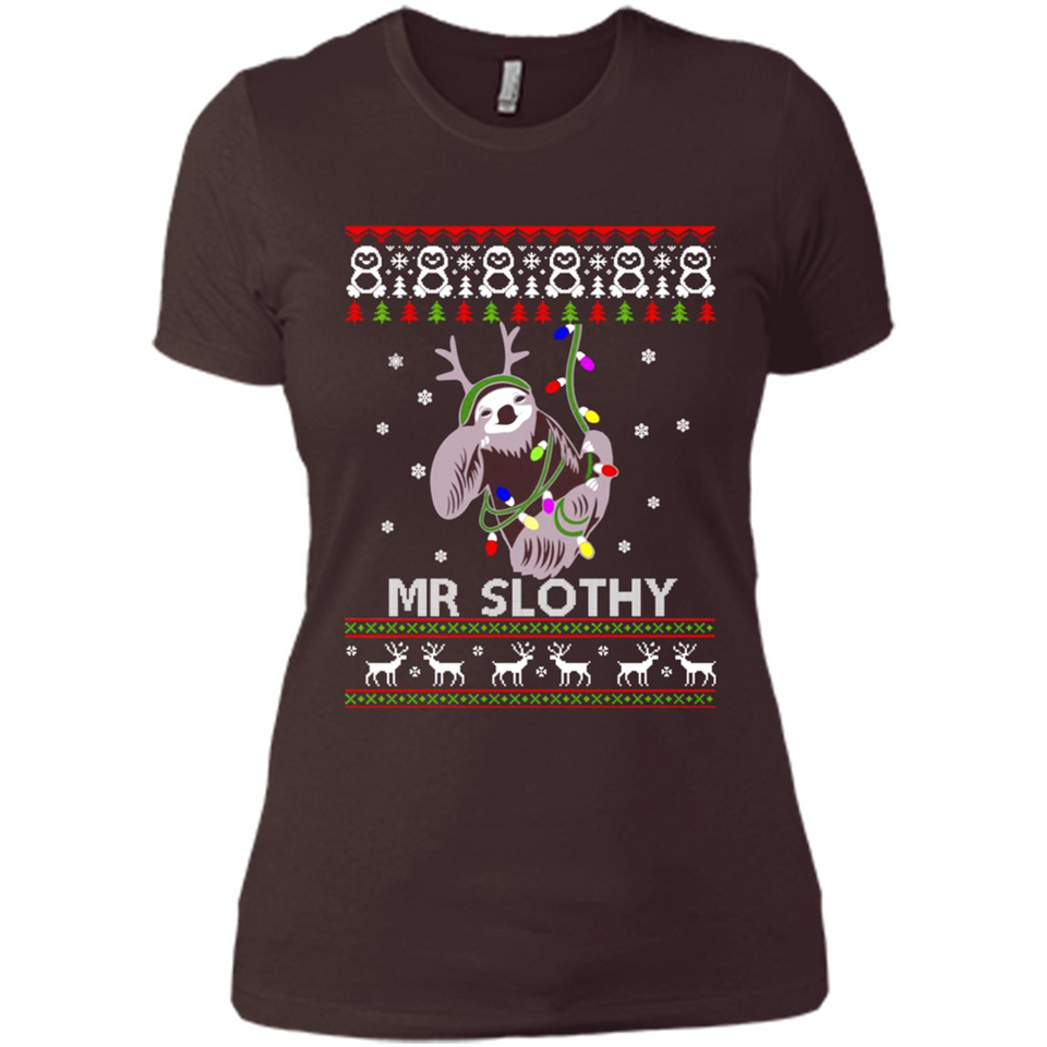 Mr Slothy Christma - Ladies' Boyfriend T-Shirt