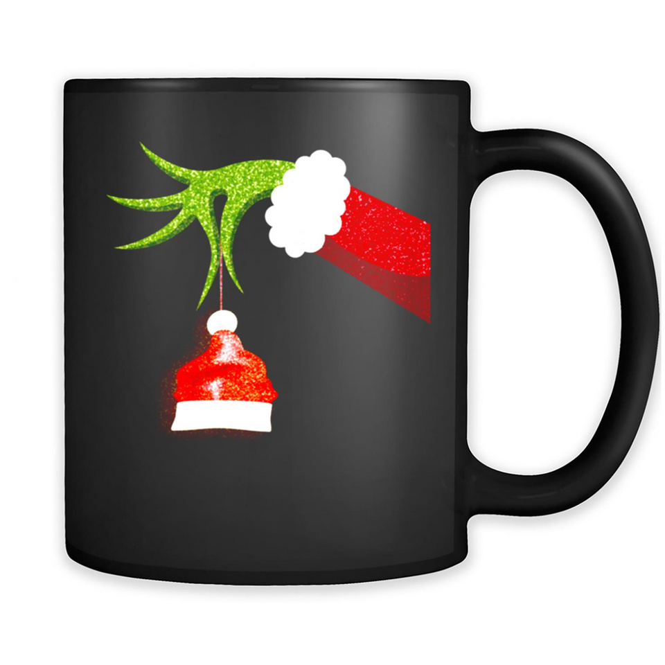 Funny Grinch Hand Holding Santa Hat Ornament Christmas PING PONG