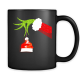 Funny Grinch Hand Holding Santa Hat Ornament Christmas PING PONG