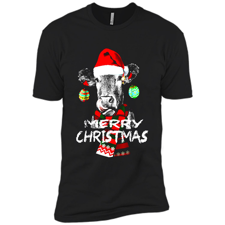 Fabulous Mooey christmas Heifers Cow Christmas lights - Premium Short Sleeve T-Shirt