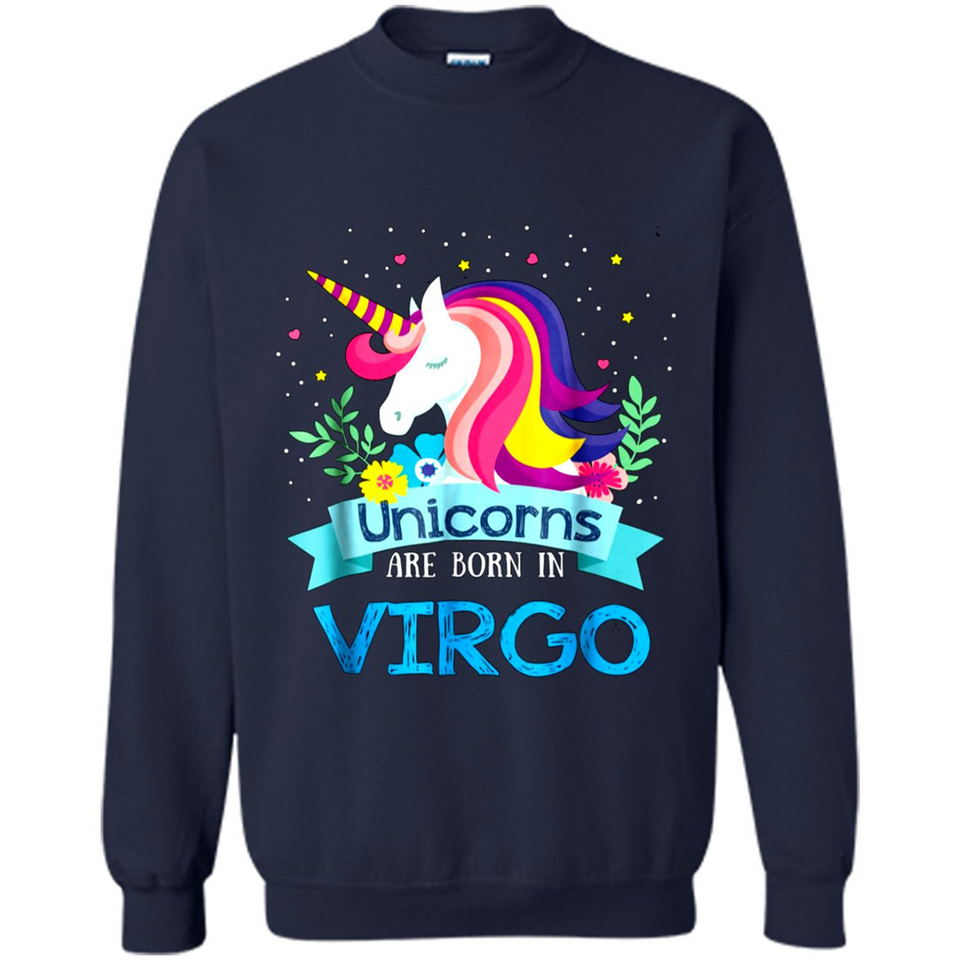 Unicorns are born in Virgo Birthday Rainbow Gift Ladies Custom