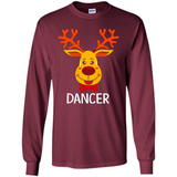 Dancer Santa Claus Funny Xmas Holiday T-Shirt - Long Sleeve T-Shirt