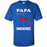Papa Moose Funny Christmas Plaid Buffalo T-Shirt - Shirt