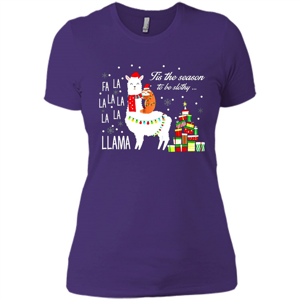 Llama Tis the season to be slothy Christmas sweatshirt PINGPONG - Ladies' Boyfriend T-Shirt