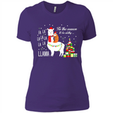Llama Tis the season to be slothy Christmas sweatshirt PINGPONG - Ladies' Boyfriend T-Shirt
