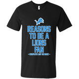 Reasons to be a Detroit Lions Fan Complete List on Back - Men's V-Neck