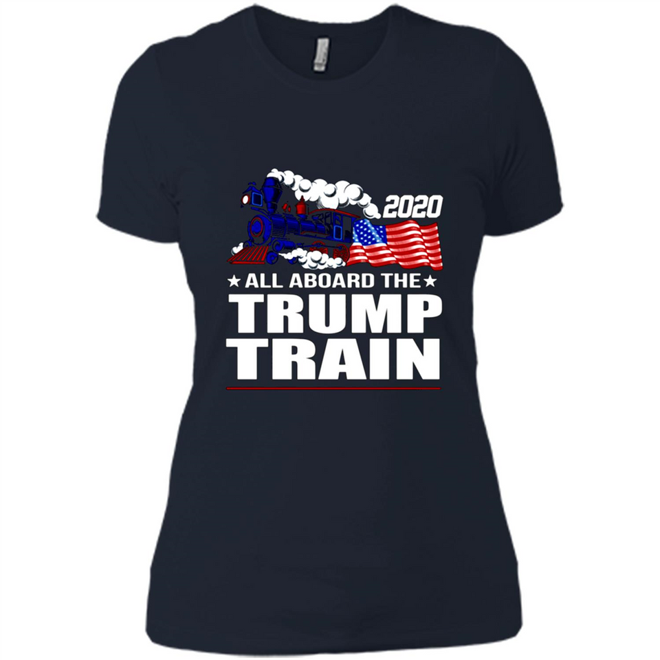 All Board The Trump Train 2020 Patriotic U.S Flag pingpong - Ladies' Boyfriend T-Shirt