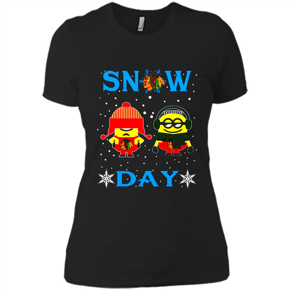 Snow Day Shirt For Chicago Blackhawks Vs Minion Fans pingpong
