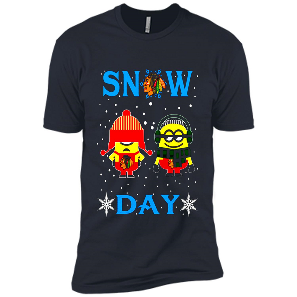 Snow Day Shirt For Chicago Blackhawks Vs Minion Fans pingpong