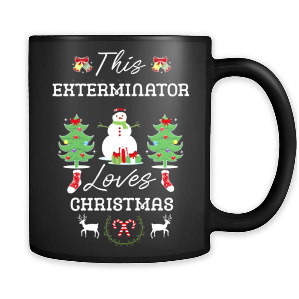 This Exterminator Loves Christmas Tree Shirt with Snowman