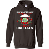 I Just Want To Drink Hot Chocolate & Watch Washington Capitals Ugly Christmas Sweater PINGPONG