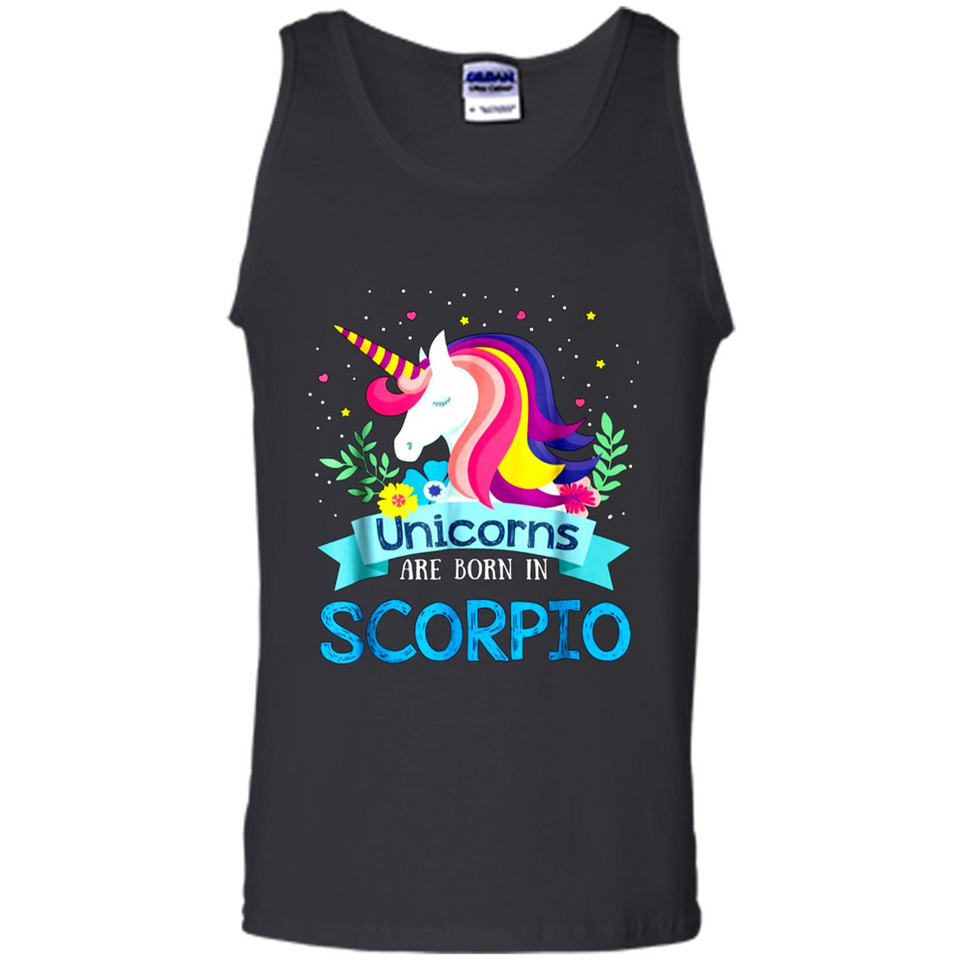 Unicorns are born in Scorpio Birthday Rainbow Gift Ladies Custom