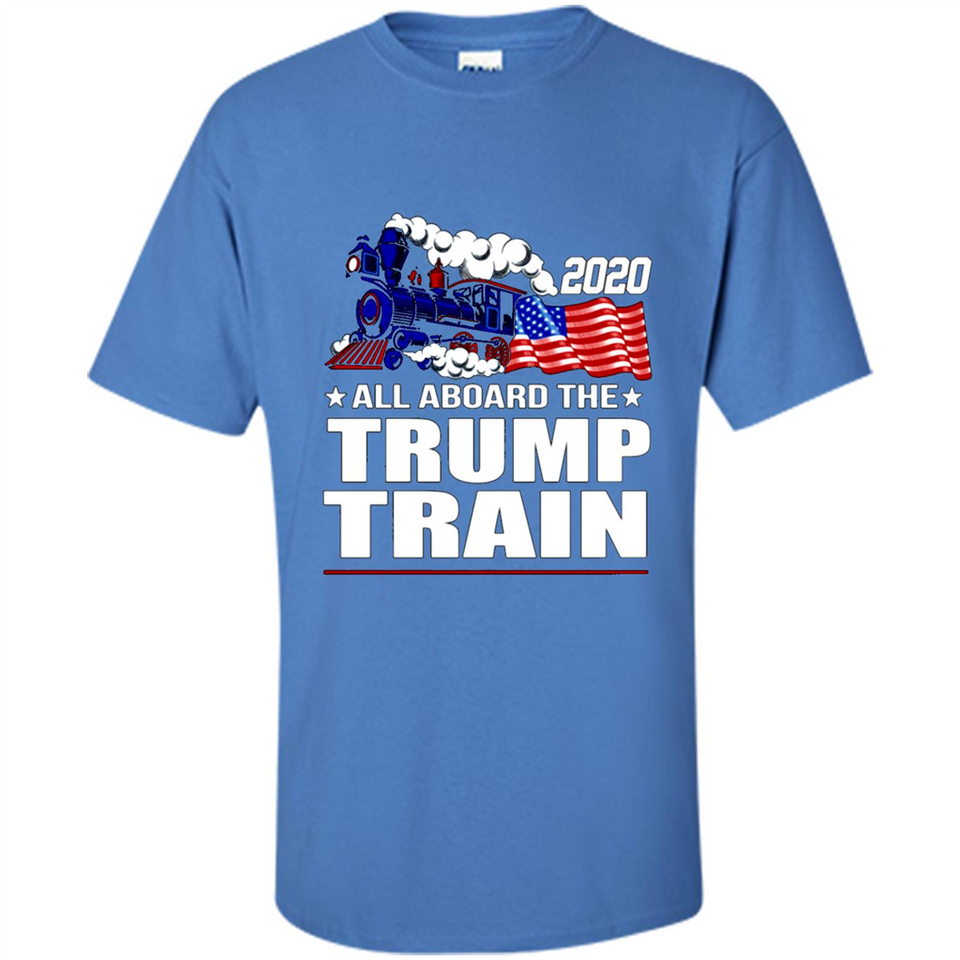 All Board The Trump Train 2020 Patriotic U.S Flag pingpong - Shirt
