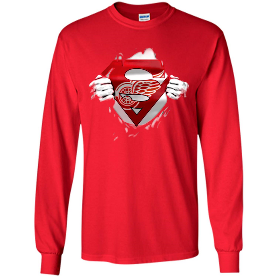 Detroit Red Wings And Superman Fans - Long Sleeve T-Shirt