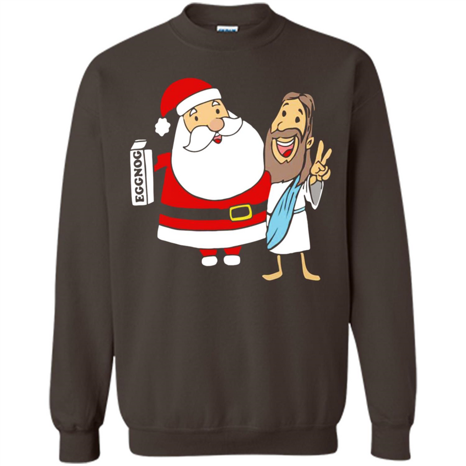Eggnog Santa And Jesus Christmas