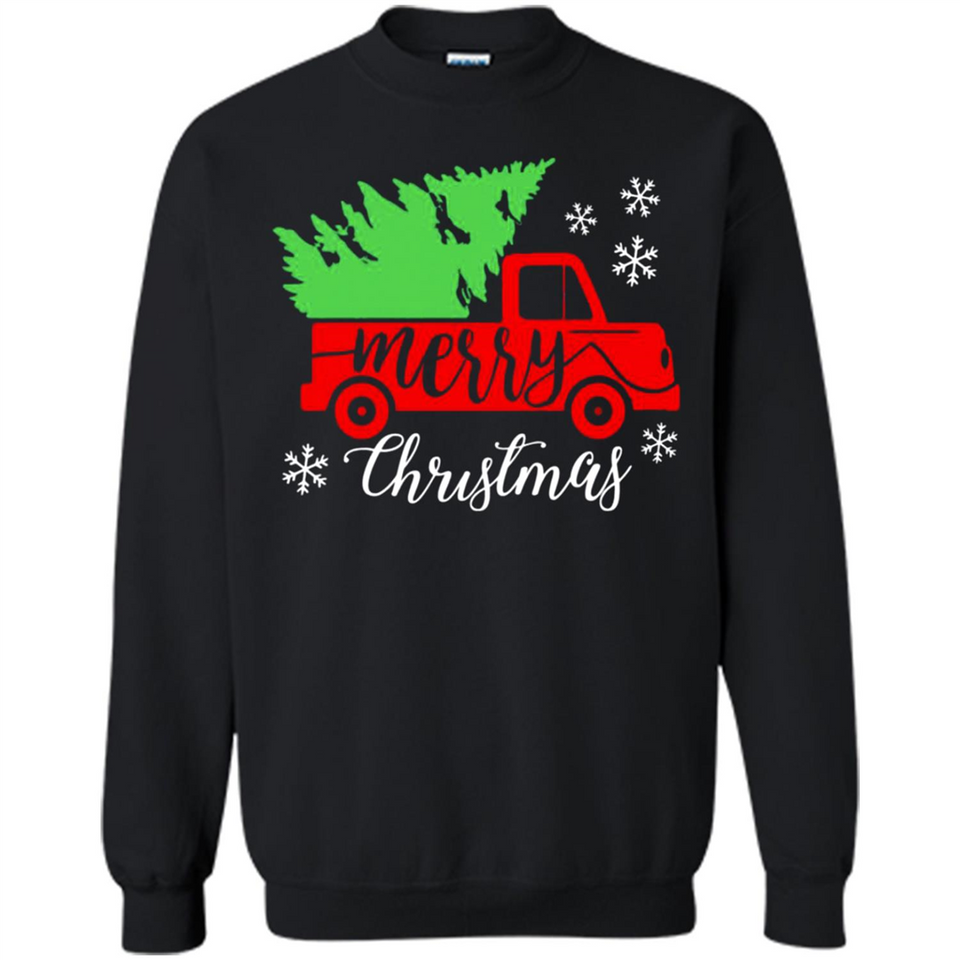 Vintage Christmas Classic Truck T-Shirt with Snow and Tree
