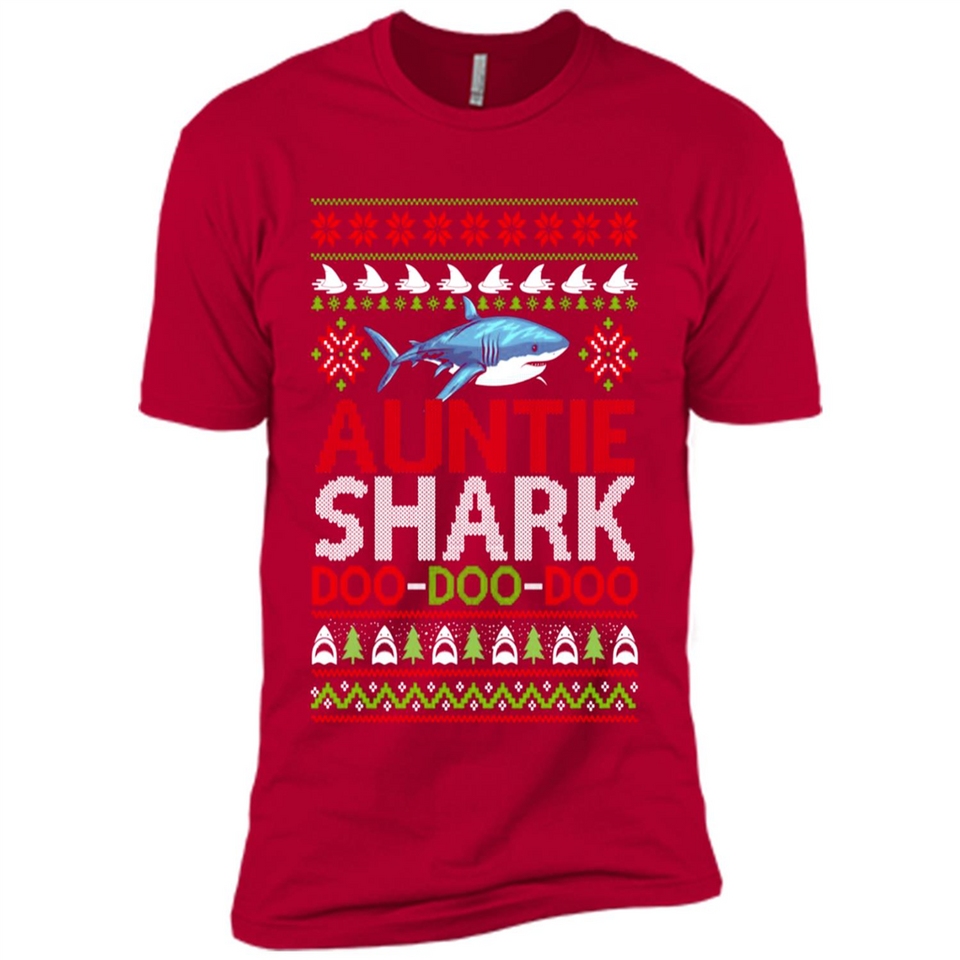 Auntie shark Doo Doo Doo Christmas - Premium Short Sleeve T-Shirt