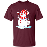 Cute Snowman drink Red Wine Christmas T-Shirt - Shirt