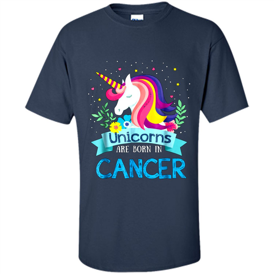 Unicorns are born in Cancer Birthday Rainbow Gift Custom Ultra Cotton