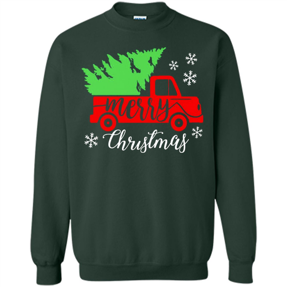 Vintage Christmas Classic Truck T-Shirt with Snow and Tree