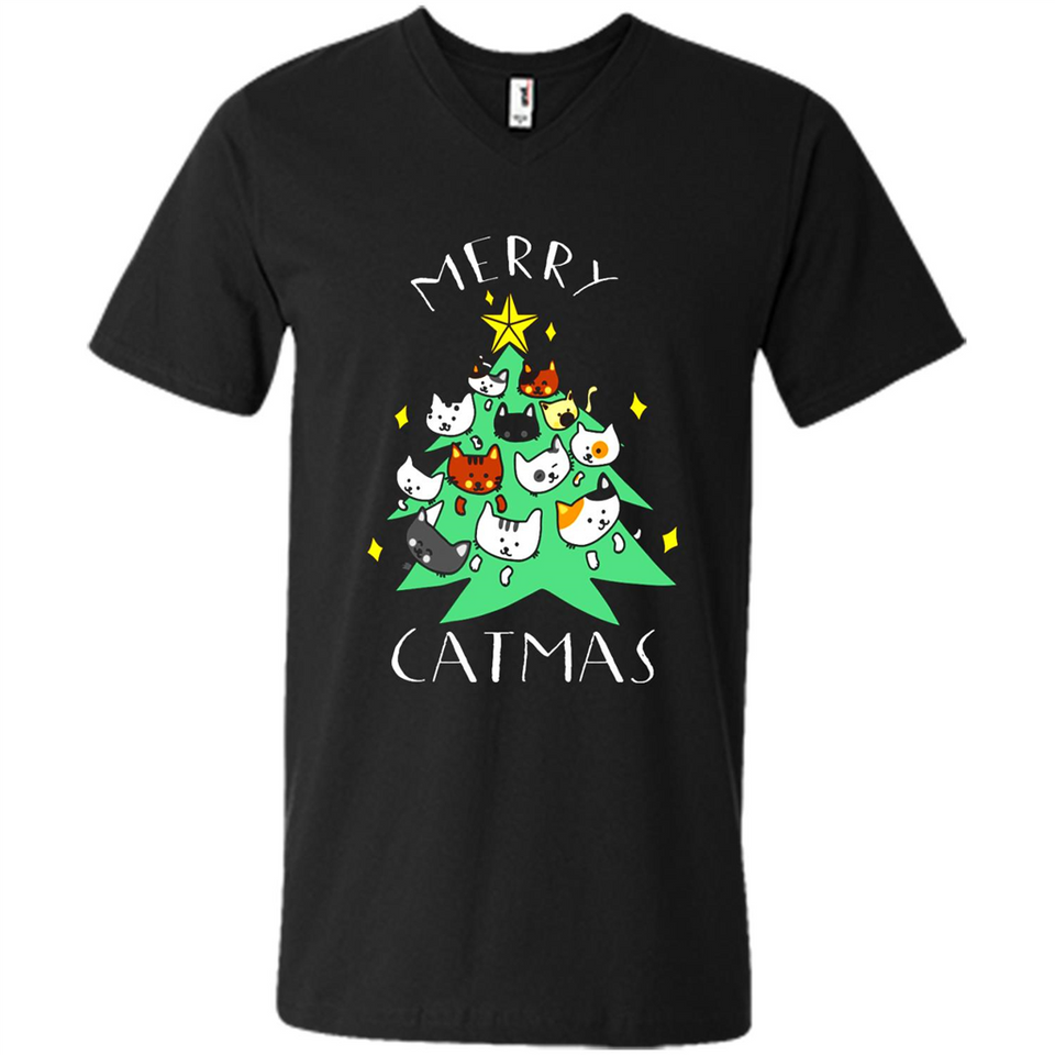 Merry Catmas Funny Cool Christmas Mug PINGPONG - Men's V-Neck