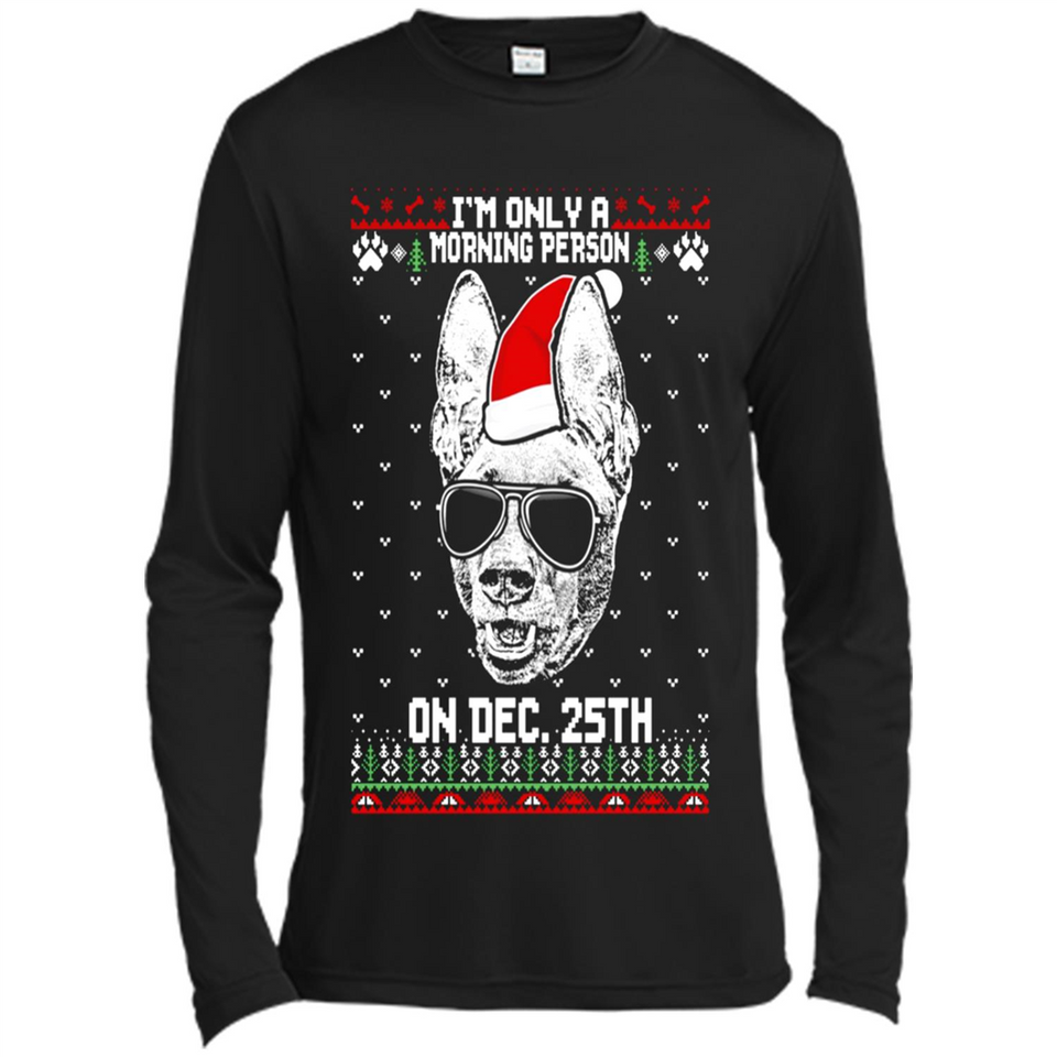 Morning Person Pharaoh Hound Funny Xmas - Canvas Long Sleeve T-Shirt