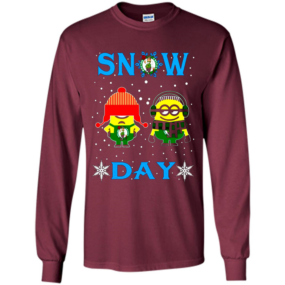 Snow Day Shirt For Boston Celtics Vs Minion Fans pingpong