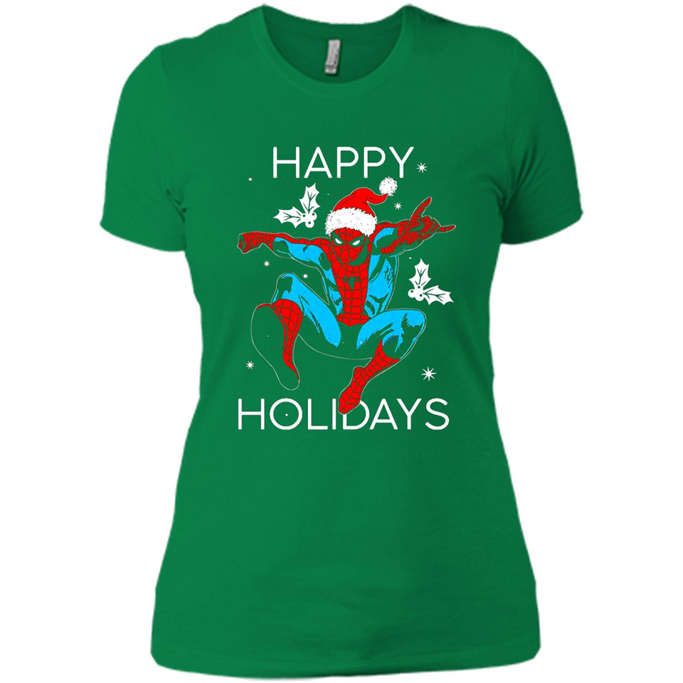 Marvel Spider Man Happy Holidays Santa Christmas Mug PINGPONG - Ladies' Boyfriend T-Shirt