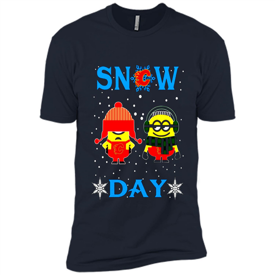 Snow Day Shirt For Calgary Flames Vs Minion Fans pingpong
